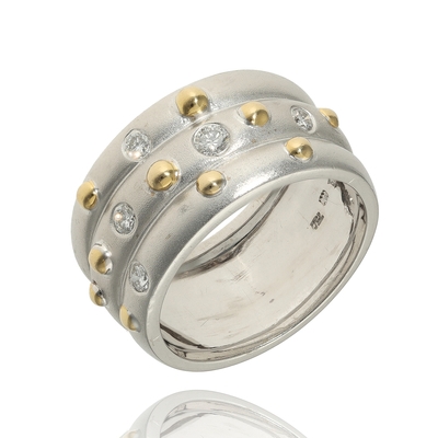 Fehér arany gyűrű 57-es méret (B10613_3I)